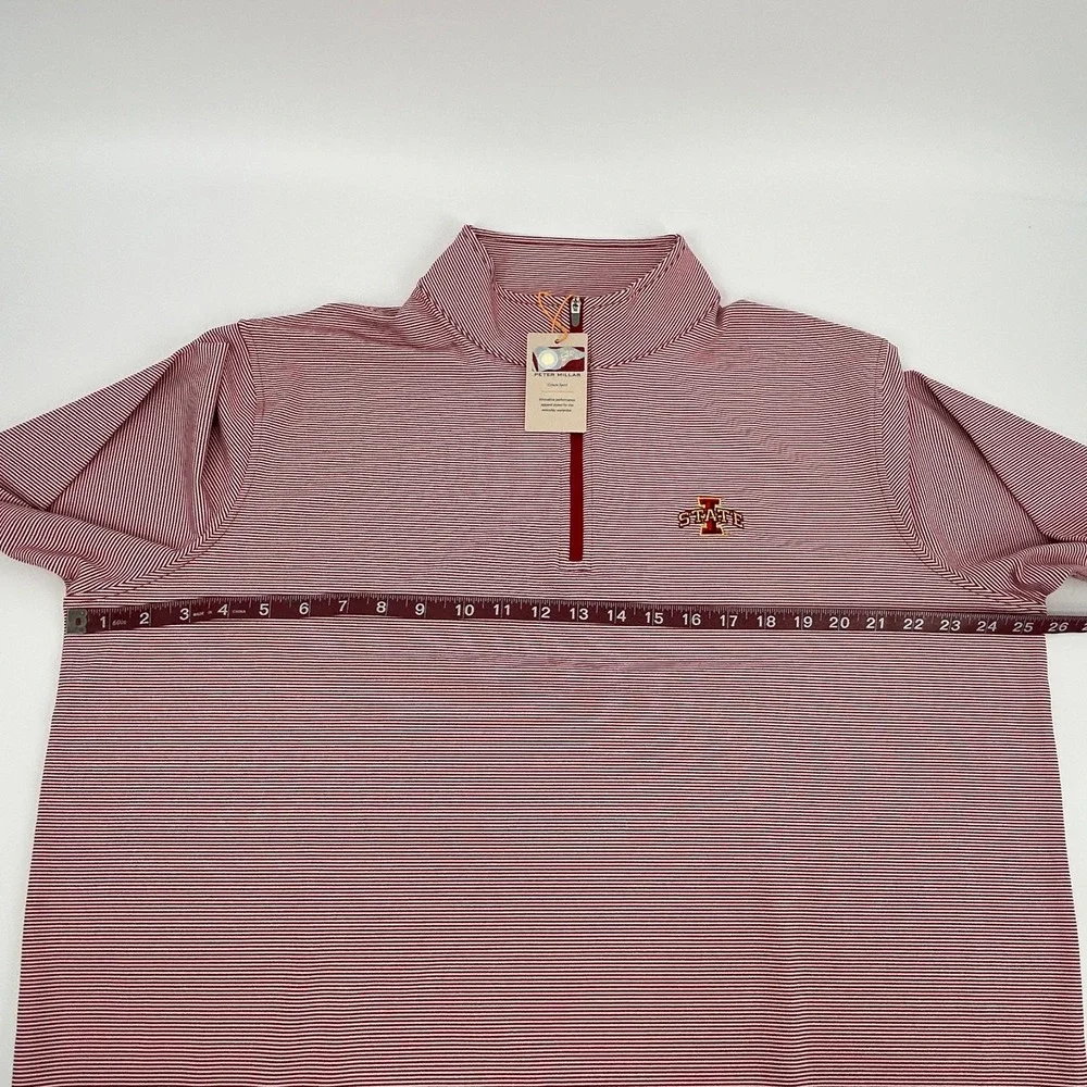 Peter‎ Millar Perth Iowa State Cyclones Pullover Men's XL Red White Stripes NEW